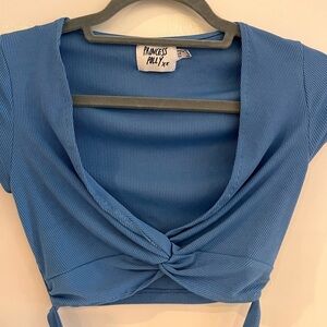 Princess Polly Blue Wrap Top